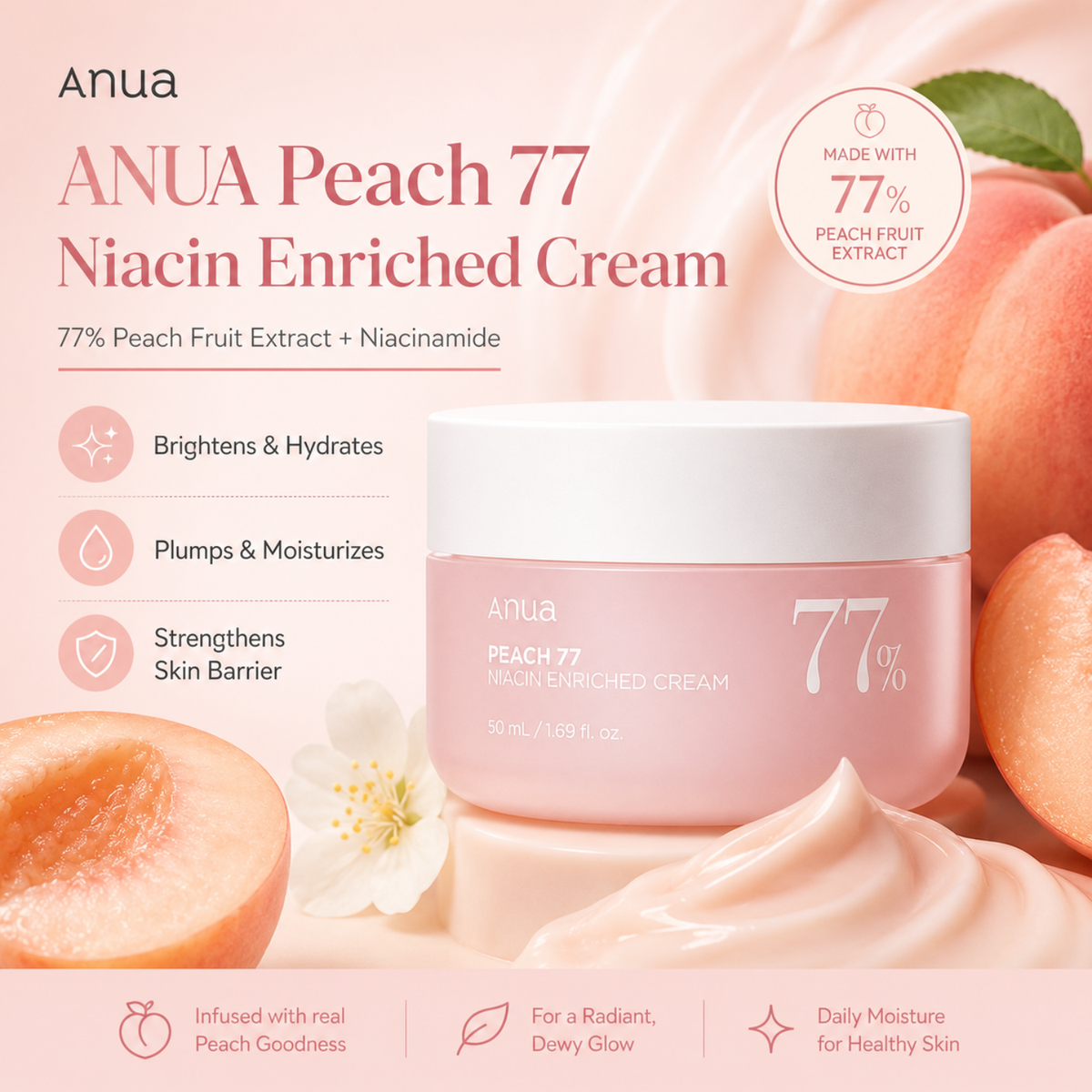ANUA Peach 77 Niacin Enriched Cream 50ml