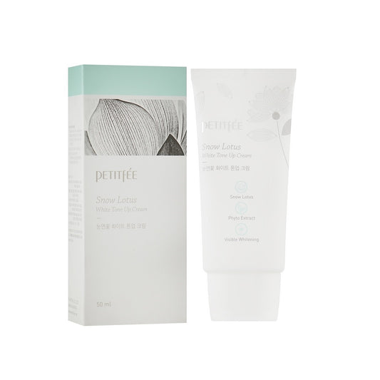 PETITFEE Snow Lotus White Tone Up Cream is a brightening moisturizer designed to enhance skin radiance and even out tone. Formulated with Niacinamide and Snow Lotus Extract, it visibly brightens and revitalizes the complexion. Additional botanical extracts like Daisy and White Lily help lighten hyperpigmentation and improve skin clarity. Ideal for daily use, this cream provides instant luminosity and long-lasting hydration, leaving skin smooth and glowing. Perfect for those seeking a more radiant, youthful