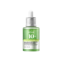 Load image into Gallery viewer, ANUA Azelaic Acid 10 Hyaluron Redness Soothing Serum is a calming and hydrating serum formulated to reduce redness, improve uneven skin tone, and soothe irritation. Featuring 10% Azelaic Acid, it helps to target blemishes and discoloration while promoting a healthier-looking complexion. Enriched with Centella Asiatica Extract, Madecassoside, and Aloe Barbadensis Leaf Juice, it provides gentle relief to sensitive skin. Sodium Hyaluronate and Squalane deeply hydrate, while Ceramide NP strengthens the skin bar