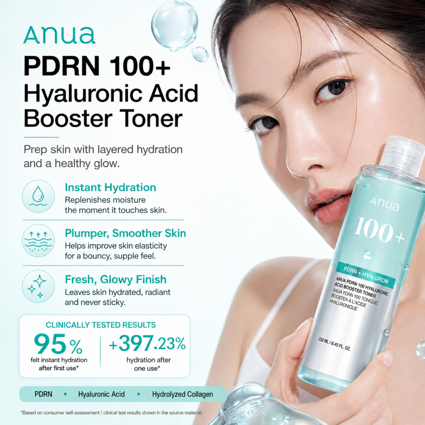 ANUA PDRN 100 Hyaluronic Acid Booster Toner 250ml