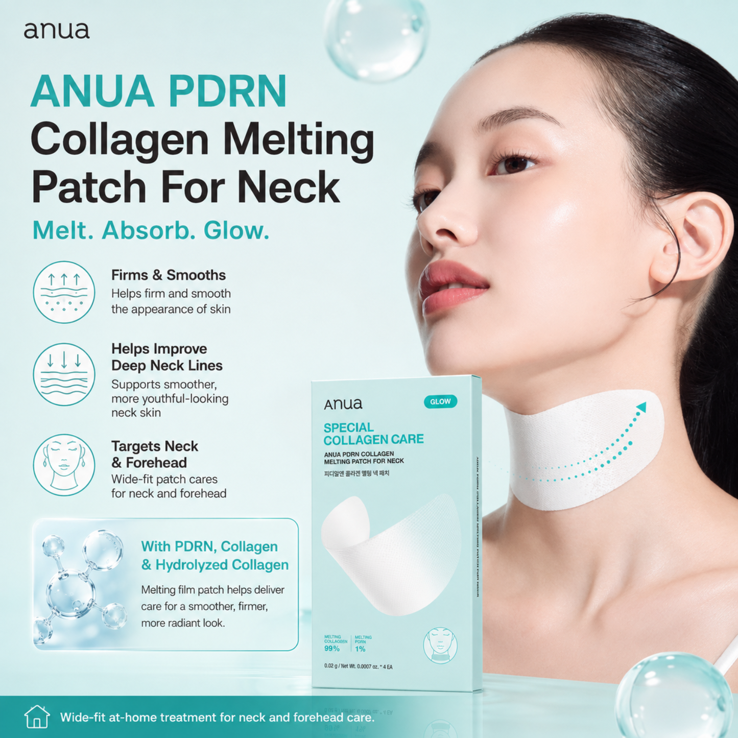 ANUA PDRN Collagen Melting Patch For Neck 4ea