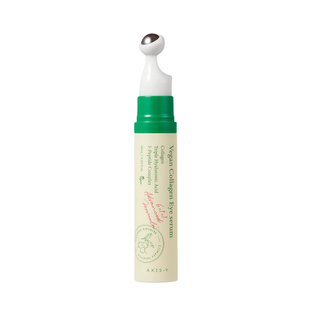 AXIS-Y Vegan Collagen Eye Serum is a nourishing eye serum formulated to target fine lines, puffiness, and dark circles. Enriched with 450ppm of vegan collagen and a blend of peptides, this serum helps to firm and hydrate the delicate skin around the eyes. Ingredients like Niacinamide and Centella Asiatica Extract brighten and soothe, while plant oils like Sunflower Seed and Jojoba Seed provide deep moisture. Perfect for achieving a more youthful and revitalized eye area, this serum is suitable for daily use