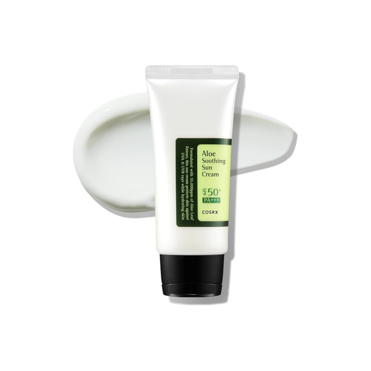 COSRX Aloe Soothing Sun Cream provides lightweight hydration and soothing care for the skin. Formulated with Aloe Arborescens Leaf Extract, it calms and moisturizes, leaving the skin soft and refreshed. Enriched with Glycerin and Butylene Glycol, this cream delivers long-lasting hydration, making it an ideal choice for daily use. Its smooth, non-greasy texture absorbs effortlessly, leaving your skin balanced and comfortable.
