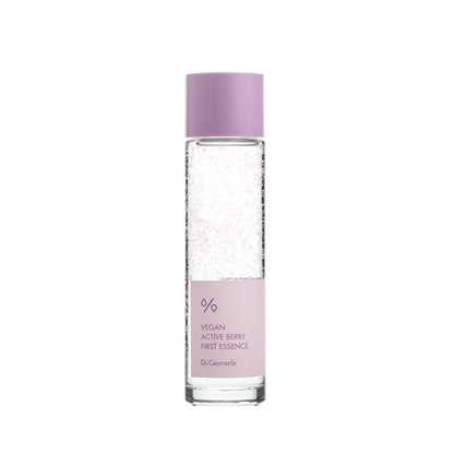 DR. CEURACLE Vegan Active Berry First Essence is a hydrating and revitalizing essence enriched with antioxidant-rich Cranberry Extract and nourishing botanical ingredients. Infused with Centella Asiatica, Fig Extract, and Sodium Hyaluronate, it soothes, hydrates, and boosts the skin’s natural barrier. With added Resveratrol and Ceramides, this essence helps improve elasticity and promotes a radiant complexion. Perfect for refreshing and preparing the skin for the rest of your skincare routine.
