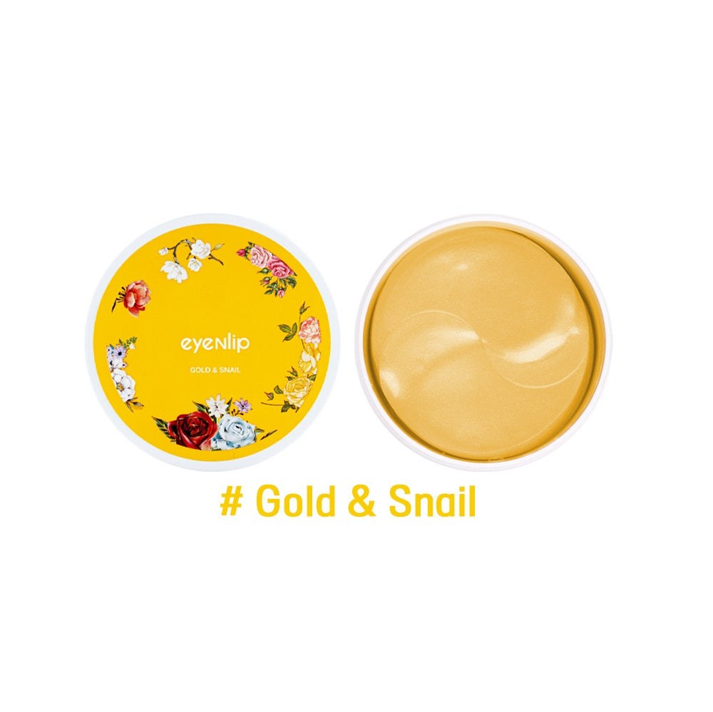 EYENLIP Gold and Snail Hydrogel Eye Patch combines the rejuvenating power of Gold and Snail Filtrate to brighten, firm, and hydrate the under-eye area. Infused with Hydrolyzed Collagen and Sodium Hyaluronate, these luxurious patches provide deep moisture and help reduce the appearance of fine lines. Soothing botanical extracts like Aloe Vera, Chamomile, and Green Tea calm and nourish the skin, leaving it refreshed and revitalized. Ideal for tired eyes, these patches deliver a radiant, youthful glow to the d