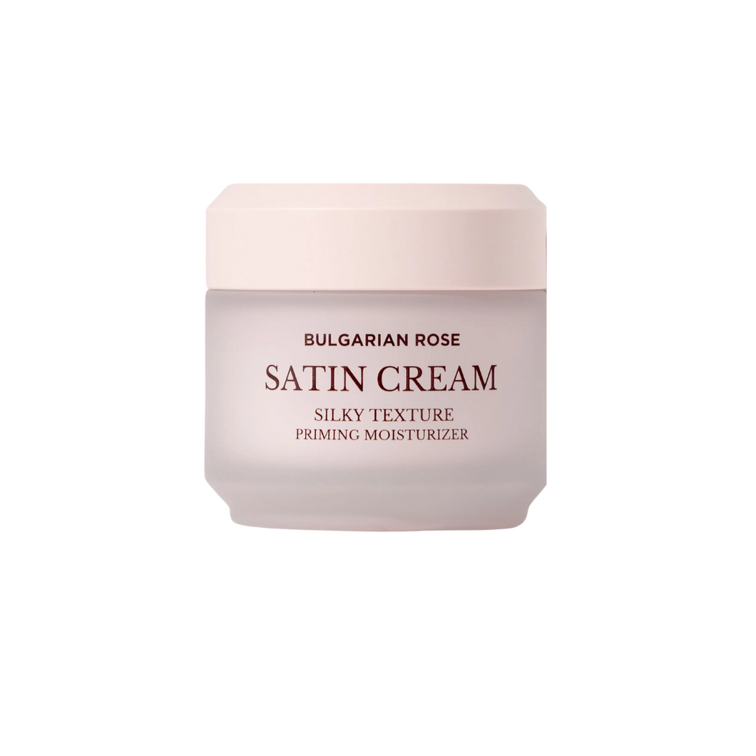 HEIMISH Bulgarian Rose Satin Cream is a luxurious moisturizer infused with Bulgarian Rose Water to deeply hydrate and brighten the skin. Formulated with Shea Butter, Niacinamide, Ascorbic Acid, and Green Tea Extract, it nourishes, improves skin tone, and provides antioxidant benefits. Its lightweight, satin-like finish leaves the skin soft, smooth, and glowing. Ideal for daily use to maintain a radiant, hydrated complexion. Suitable for all skin types.