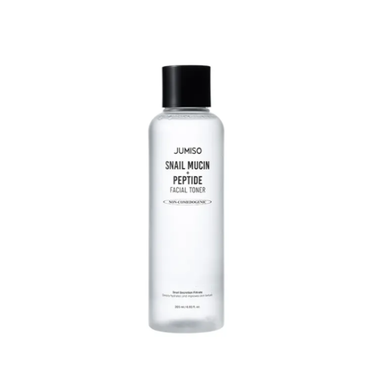 JUMISO Snail Mucin + Peptide Facial Toner is a repairing facial toner designed to hydrate, smooth, and support skin elasticity. Formulated with Snail Secretion Filtrate and multiple Peptides, it helps improve skin texture while soothing and strengthening the skin barrier. The lightweight formula delivers moisture and leaves skin feeling plump, balanced, and refreshed.
