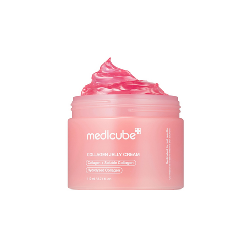 MEDICUBE Collagen Jelly Cream is a lightweight, hydrating moisturizer enriched with Collagen, Hydrolyzed Collagen, and Soluble Collagen to improve skin elasticity and firmness. Infused with Niacinamide and Trehalose, it brightens and locks in moisture for a radiant complexion. Packed with antioxidant-rich extracts like Green Tea Seed, Tomato, and Blueberry, it nourishes and protects the skin. Ideal for achieving smooth, plump, and revitalized skin.