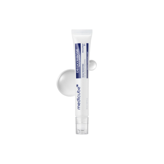 MEDICUBE Deoxyribose Scalp Serum is a targeted scalp treatment designed to nourish the scalp and support stronger, healthier-looking hair. Formulated with 2% Deoxyribose, it helps care for areas of concern while Peptides, Biotin, and Caffeine support a healthy scalp environment and fuller-looking hair. Rosemary Leaf Extract, Soybean Germ Extract, and Niacinamide provide additional scalp care, while Menthol delivers a refreshing, cooling sensation. The lightweight serum is easy to apply directly to the scalp