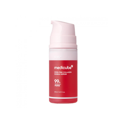 MEDICUBE PDRN Pink Collagen Bubble Serum is a lightweight bubble serum that helps create a smooth, plump, and radiant glow. The unique bubble texture melts into the skin quickly, allowing fast absorption into pores without leaving any sticky residue. Formulated with PDRN and Niacinamide, it helps revitalize the skin and improve overall tone, while high-purity Collagen supports elasticity and a supple, bouncy look. With continued use, skin appears brighter, smoother, and more hydrated.