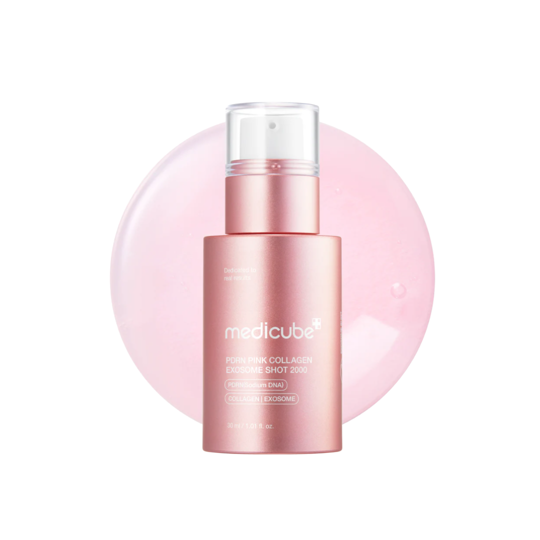 MEDICUBE PDRN Pink Collagen Exosome Shot 2000 is a powerful anti-aging serum that helps revitalize and firm the skin. Formulated with PDRN, Collagen Extract, and Milk Exosomes, it supports skin regeneration and boosts elasticity. With brightening Niacinamide, wrinkle-fighting Retinol, and a blend of Hyaluronic Acids, this serum delivers deep hydration and improves overall skin tone and texture. Perfect for achieving a plump, radiant, and youthful-looking complexion.