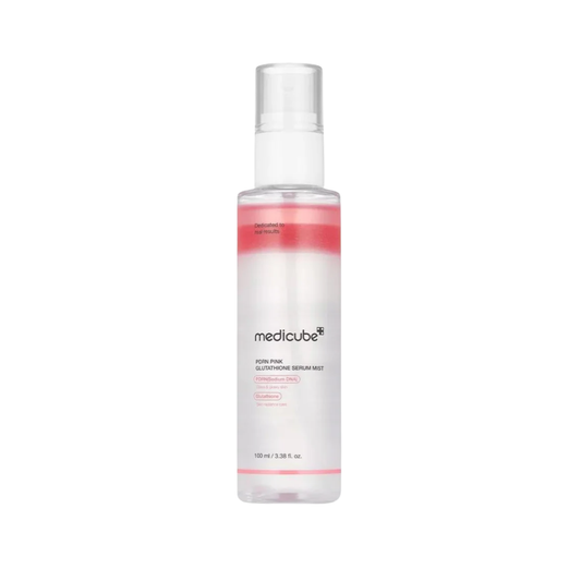 MEDICUBE PDRN Pink Glutathione Serum Mist is a lightweight mist designed to hydrate, brighten, and refresh the skin throughout the day. Formulated with PDRN, Glutathione, and Niacinamide, it helps support skin vitality while improving the look of dull and uneven tone. Collagen Water and moisturizing ingredients deliver instant hydration, while peptides help promote smoother, healthier-looking skin. The fine mist absorbs quickly without stickiness, making it easy to use anytime skin needs a boost of moisture