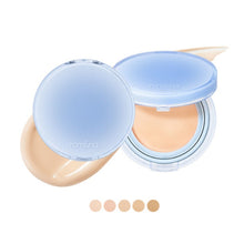 Load image into Gallery viewer, ROMAND Bare Water Cushion is a lightweight and hydrating cushion foundation that provides smooth coverage while keeping your skin moisturized. Infused with Hyaluronic Acid and Niacinamide, it brightens and hydrates the skin, leaving a fresh and dewy finish. With SPF protection and a blend of nourishing ingredients like Panthenol and Ceramide, this cushion helps to protect and soothe the skin throughout the day. Perfect for achieving a natural, radiant complexion while maintaining long-lasting moisture.