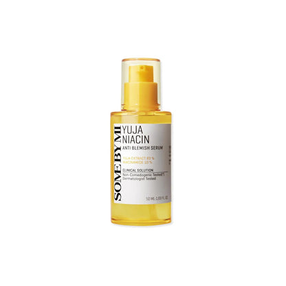 SOME BY MI Yuja Niacin 30 Days Blemish Care Serum is a brightening face serum formulated to improve uneven skin tone and dullness. Infused with Yuja Extract, Niacinamide, and vitamin-rich ingredients, it helps reduce the look of dark spots while hydrating and revitalizing the skin for a clearer, more radiant complexion.