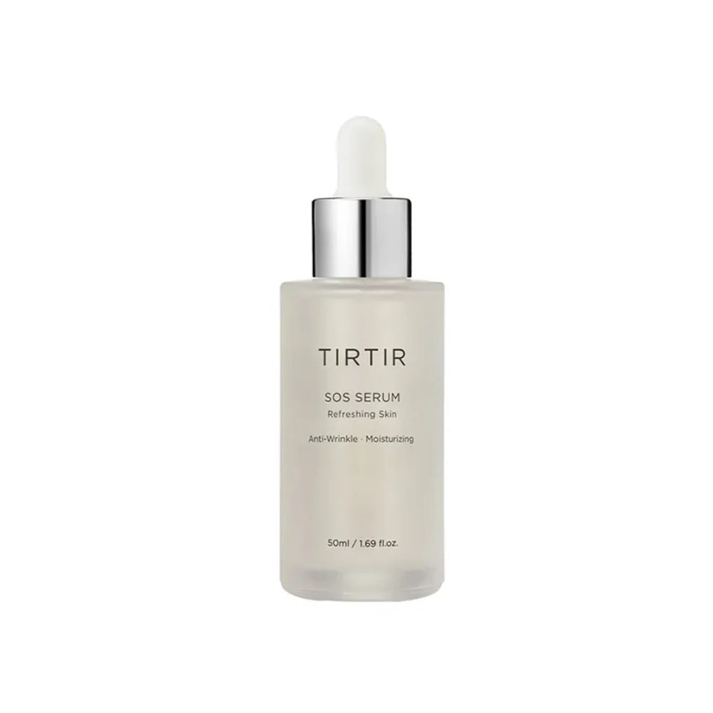 TIRTIR SOS Serum is a calming and hydrating serum designed to soothe sensitive and irritated skin. Infused with Witch Hazel Extract, Centella Asiatica Extract, and Licorice Root Extract, it reduces redness and promotes a more even complexion. Enhanced with Sodium Hyaluronate, Polyglutamic Acid, and Copper Tripeptide-1, this serum delivers deep hydration while supporting the skin's natural barrier. Its lightweight texture absorbs quickly, leaving skin feeling refreshed, balanced, and nourished. Perfect for d