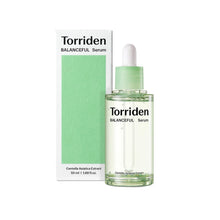 Load image into Gallery viewer, TORRIDEN Balanceful Cica Serum is a soothing and hydrating serum powered by the 5D Cica Complex, which includes Centella Asiatica Extract, Madecassoside, Asiaticoside, and more to calm and repair sensitive skin. Enriched with multiple forms of Hyaluronic Acid and Panthenol, it provides deep hydration while supporting the skin&#39;s barrier. This lightweight, fast-absorbing serum is perfect for sensitive and acne-prone skin, helping to reduce redness, soothe irritation, and promote a balanced, healthy complexion