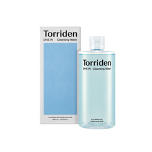 Load image into Gallery viewer, TORRIDEN DIVE-IN Low Molecular Hyaluronic Acid Cleansing Water gently cleanses and hydrates with a blend of low molecular weight hyaluronic acids that deeply penetrate the skin for intense hydration. Enriched with soothing Witch Hazel, Green Tea, and Chamomile extracts, it effectively removes impurities while calming and refreshing the skin. Panthenol and Allantoin support a healthy skin barrier, leaving your complexion soft, clean, and balanced. Perfect for daily use to cleanse without stripping moisture.