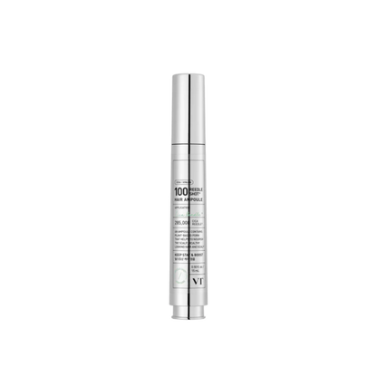 VT PDRN Reedle Shot Hair Ampoule 100dL is a concentrated scalp treatment designed to support healthier, fuller-looking hair. Formulated with CICA REEDLE® and plant-based PHYTO PDRN® from Ginseng Root, it helps soothe the scalp while revitalizing and nourishing hair.&nbsp;Enriched with Caffeine, peptides, and botanical extracts, it helps improve hair density, stimulate the scalp, and promote healthier growth. With added hydrating and barrier-supporting ingredients, it leaves the scalp balanced and refreshed.