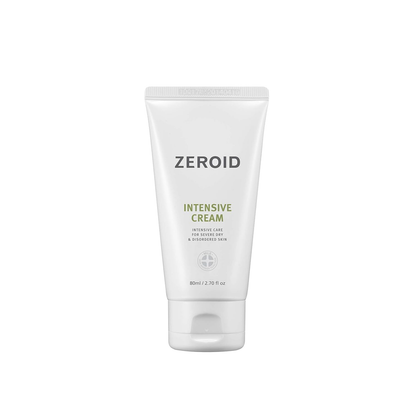 ZEROID Intensive Cream is a rich barrier-support moisturizer designed to deeply hydrate and comfort dry, sensitive, or weakened skin. Formulated with Squalane, Glycerin, Sodium Hyaluronate, Phytosterols, Tocopheryl Acetate, Bisabolol, and nourishing oils, it helps replenish moisture, soften roughness, and support a healthier skin barrier. The creamy texture leaves skin feeling protected, smooth, and comfortable without a greasy finish. Best suited for dry, normal, sensitive, and barrier-weakened skin.