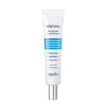 Load image into Gallery viewer, MEDI FLOWER Aronyx Triple Effect Real Collagen Wrinkle Eye Cream is a powerful anti-aging eye cream that targets fine lines, wrinkles, and loss of firmness. Infused with Hydrolyzed Collagen and Niacinamide, it helps to improve skin elasticity while brightening the under-eye area. Enriched with Shea Butter, Macadamia Seed Oil, and multiple botanical extracts, this cream provides deep hydration and nourishment. Peptides like Acetyl Hexapeptide-8 and Copper Tripeptide-1 work to smooth wrinkles and firm the ski