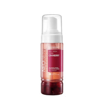 Load image into Gallery viewer, NEOGEN Dermalogy Real Fresh Foam Cleanser Cranberry is a gentle yet effective foam cleanser infused with real Cranberry Fruit Water and Extract to deeply cleanse and refresh the skin. This cleanser uses natural ingredients like Saponaria Officinalis Leaf Extract and Aloe Vera to remove impurities while maintaining the skin&#39;s moisture balance. The antioxidant-rich formula, including botanical extracts like Witch Hazel and Argan Oil, helps to soothe and protect the skin, leaving it feeling soft, hydrated, and